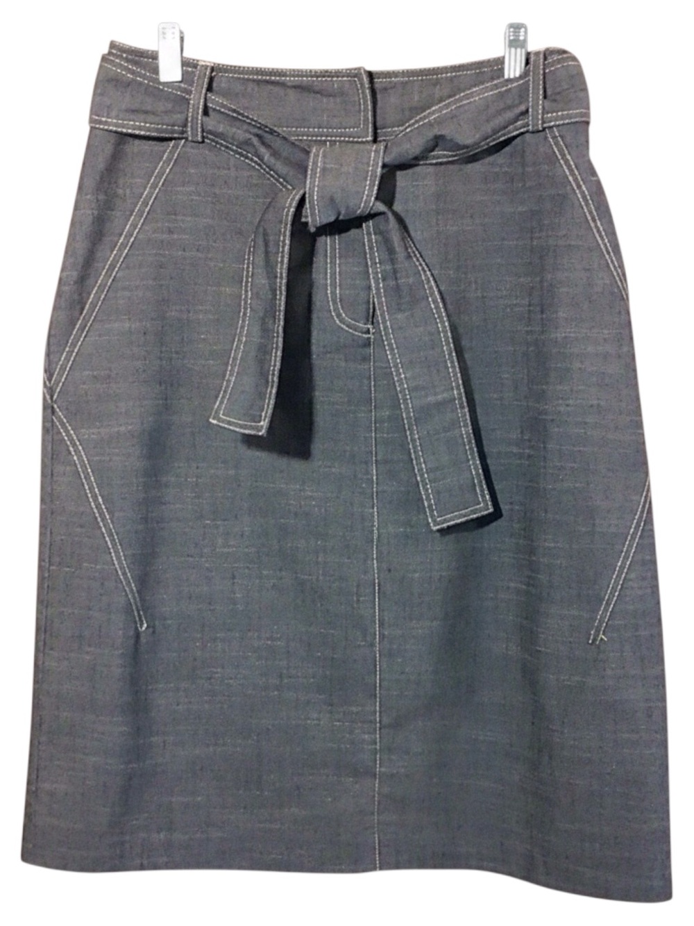 Julie Mitchell | Gray Belted A-Line Skirt Size 4